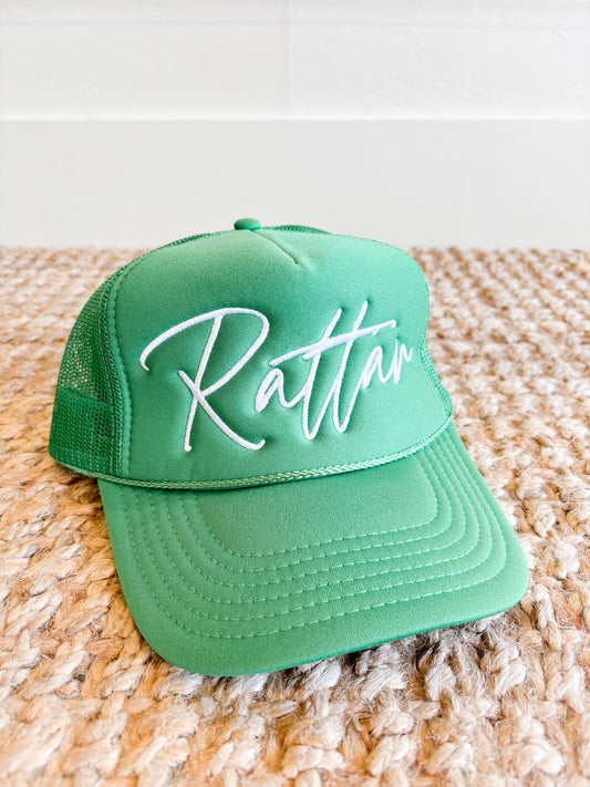 Kelly Green Rattan Trucker