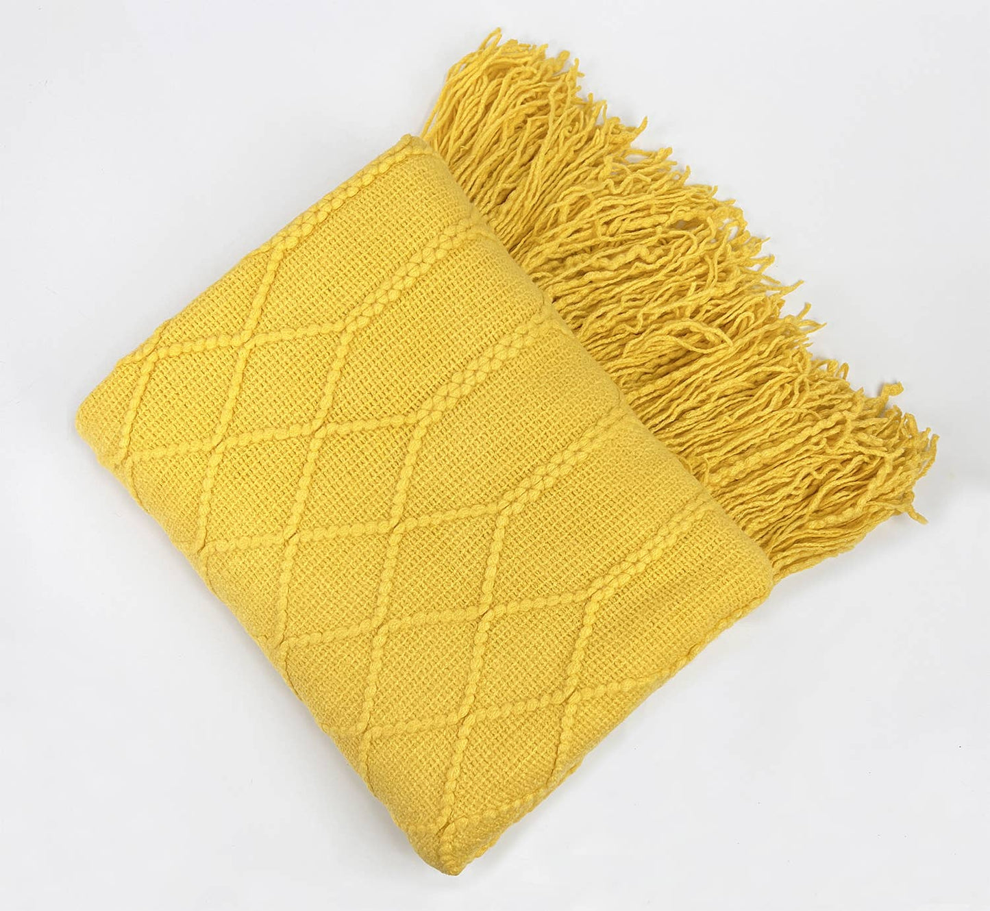 Fennco Styles - Rhombus Diamond Knit 50"x60" Throw Blanket