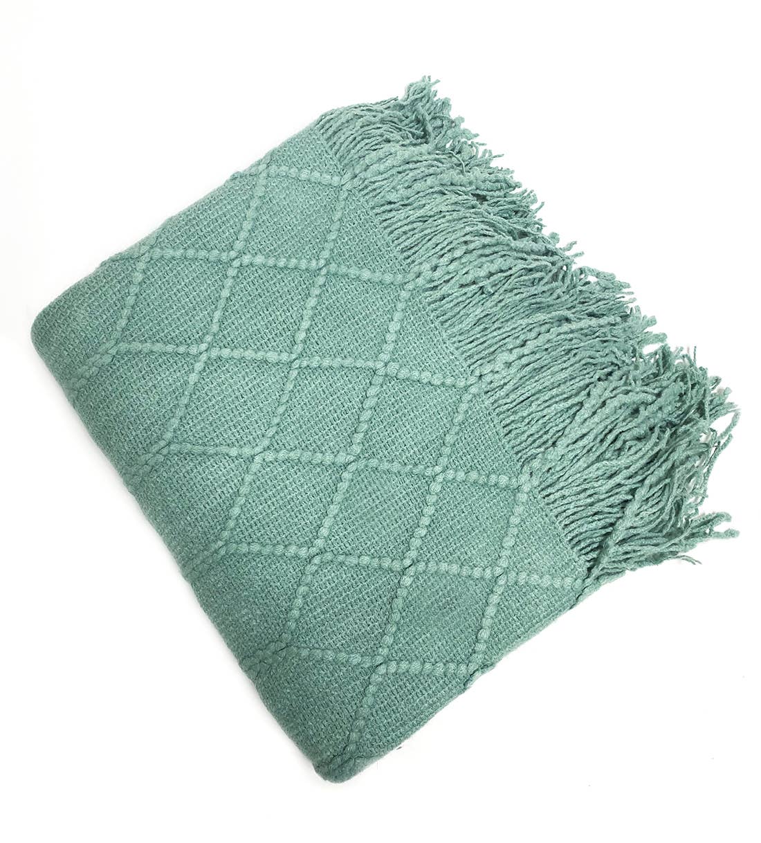 Fennco Styles - Rhombus Diamond Knit 50"x60" Throw Blanket