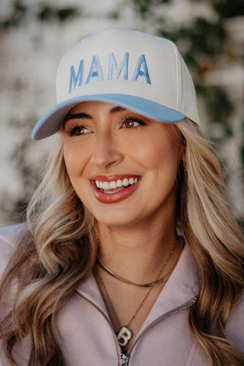 Katydid - MAMA Two-Toned Vintage Hat: Light Blue and Tan