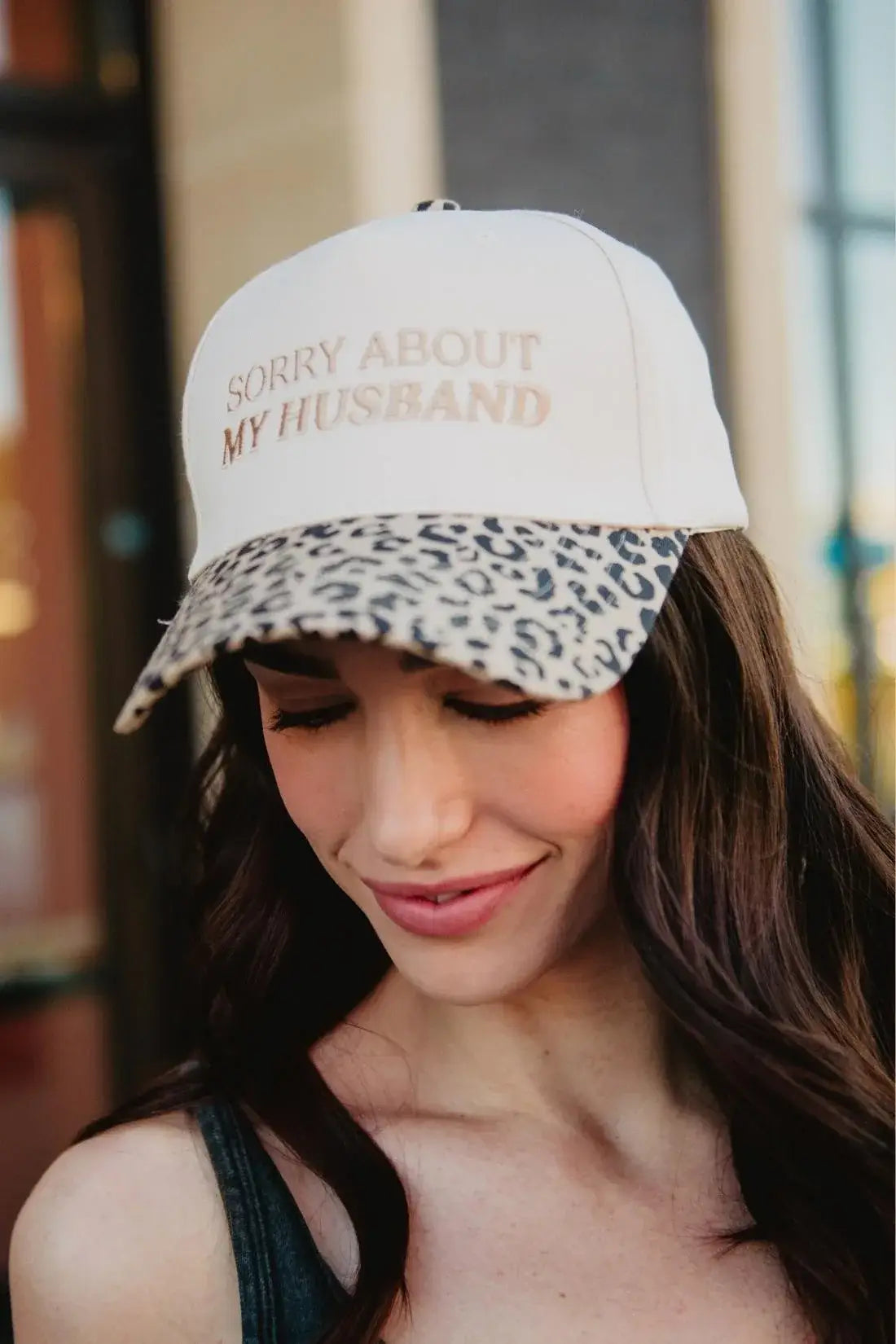 Katydid - Presale Sorry About My Husband Two-Toned Trucker Hats: Light Purple and Tan