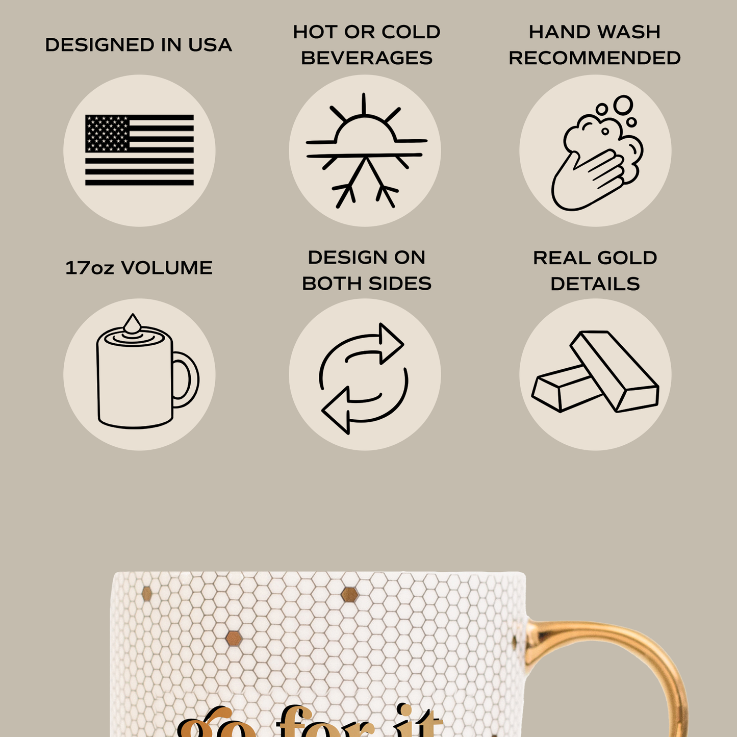 Fa La La Gold Tile Coffee Mug - Home Decor & Gifts