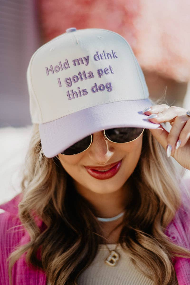 Katydid - Presale Hold My Drink I Gotta Pet This Dog Vintage Hat: Camo and Tan