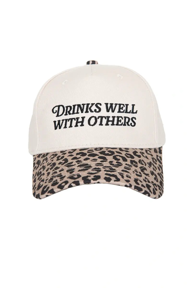 Katydid - Presale Drinks Well With Others Vintage Trucker Hats For Women: Leopard and Tan