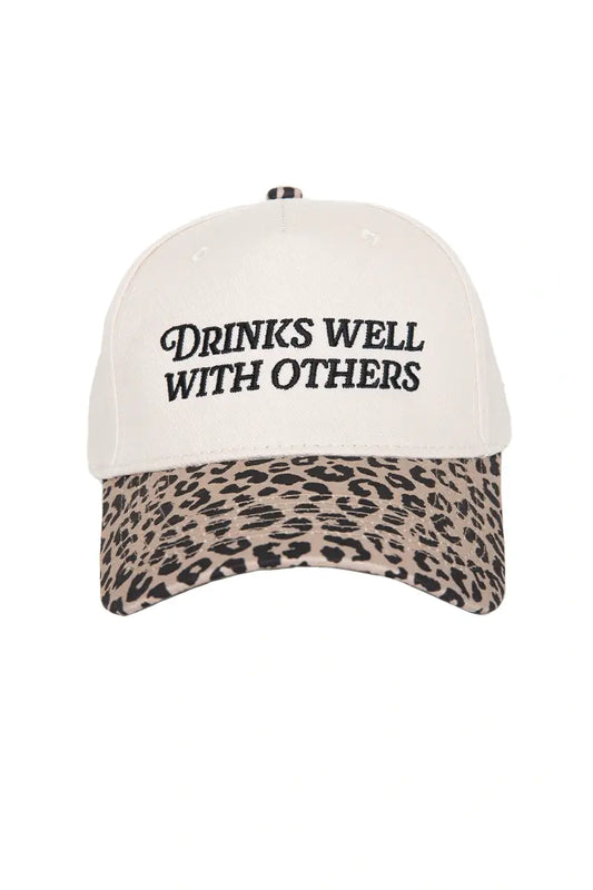 Katydid - Presale Drinks Well With Others Vintage Trucker Hats For Women: Leopard and Tan