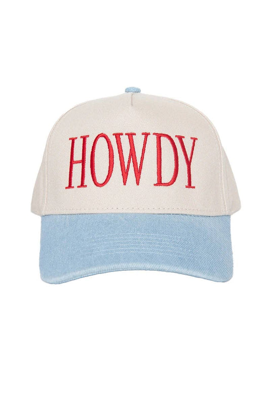 Katydid - HOWDY Two-Toned Wholesale Trucker Hats: Denim and Tan
