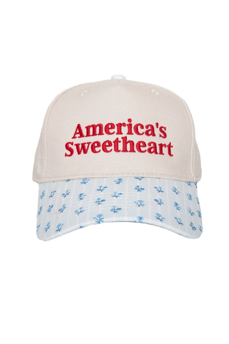Katydid - Presale America's Sweetheart Vintage Trucker Hats for Women: Light Blue and Navy Stripe