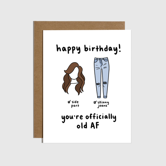 Brittany Paige - Side Parts & Skinny Jeans Birthday Card
