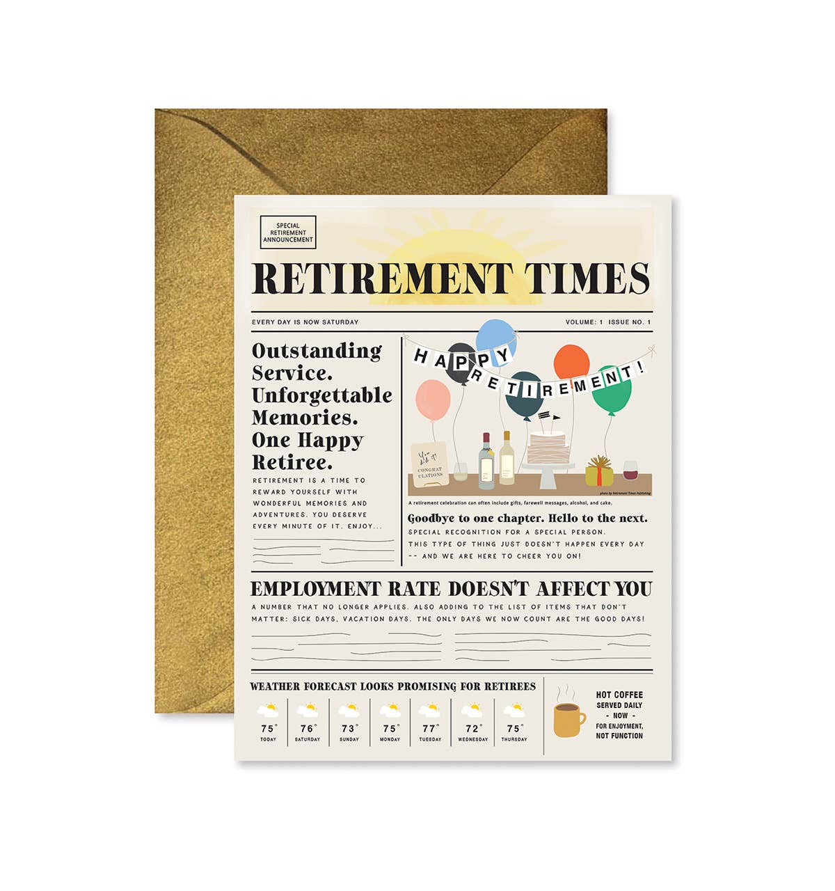 Ginger P. Designs - Retirement Times Greeting Card