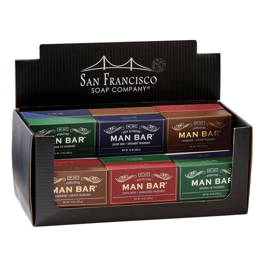 San Francisco Soap / Man Bar Soap - Man Bar 12 Pc Display Asst.