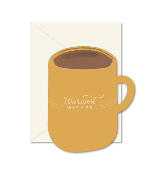 Ginger P. Designs - Warmest Wishes Coffee Mug Flat Greeting Card