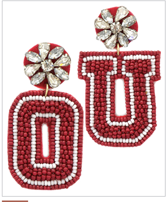 Zippity Do Dah - OU seed bead earrings